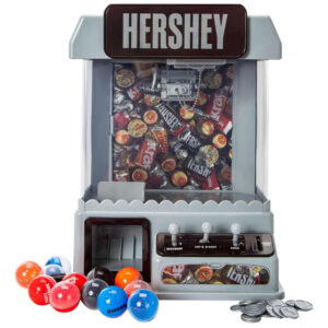 Máquina de Garra Marrom Hershey’s (Well Played) – Arcade Infantil com 12 Bolas‑Prêmio, 20 Fichas, Cabo USB e 4 Pilhas AA