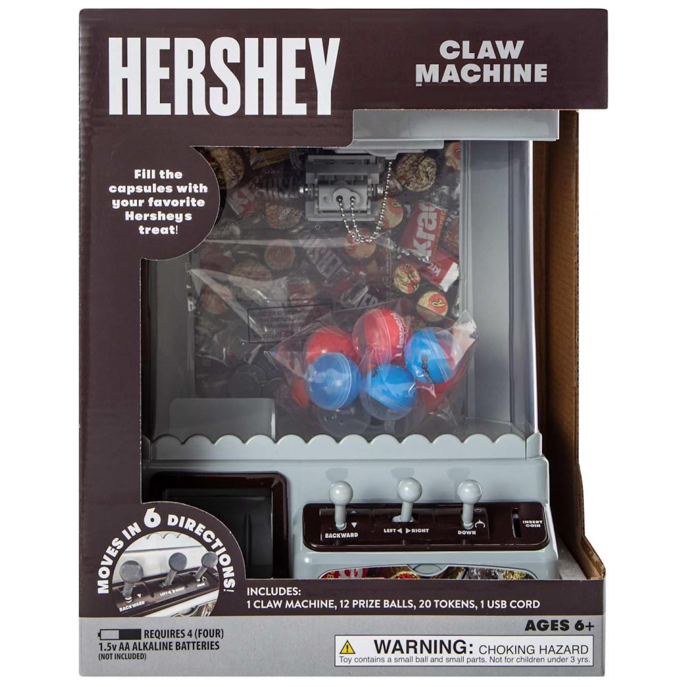 Máquina de Garra Marrom Hershey’s (Well Played) – Arcade Infantil com 12 Bolas‑Prêmio, 20 Fichas, Cabo USB e 4 Pilhas AA - Imagem 5