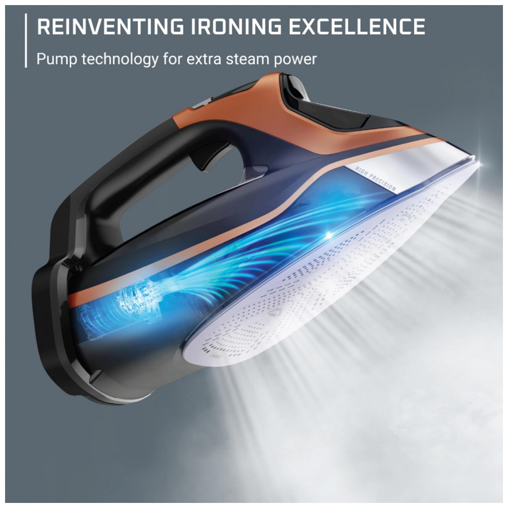 Ferro a Vapor Rowenta Steam Force Pro para Roupas 1850 Watts 5 Configurações Inteligentes de Tela Base de Aço Inoxidável - Imagem 2