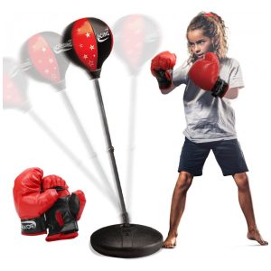 CUTE STONE - Kit Completo de Saco de Pancadas Infantil Ajustável com Luvas e Suporte Brinquedo Esportivo para Crianças de 3 a 8 Anos
