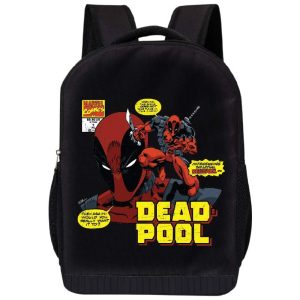 Mochila Acolchoada de 45 cm com Tema do Deadpool para Crianças de 5 Anos ou Mais Marvel Preta