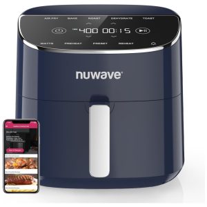 Fritadeira Elétrica de Ar Nuwave Brio Plus 8 Litros: Nova Geração Livre de Substâncias Tóxicas 7 Funções de Cozimento Digital com um Toque.