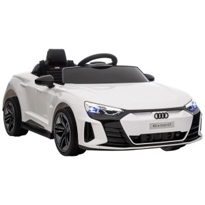 Carro Elétrico Infantil a Bateria 12V com Música Luzes Buzina e Sistema de Suspensão Aosom Kids Branco