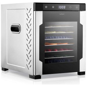 Desidratador de Alimentos com 10 bandejas 900W aço inoxidável 110v NUTRICHEF NCFD10S Prateado