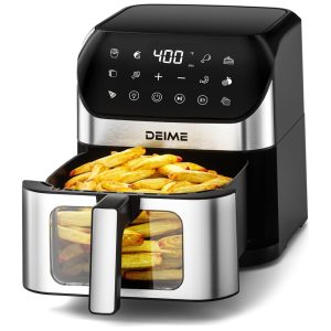 Fritadeira Elétrica AirFryer 6.2L com Painel Digital e Cesto Antiaderente 110V 1500W DEIME Prata
