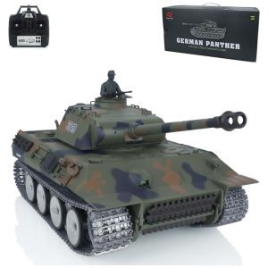 Tanque Panther RTR 3819 de Controle Remoto com Trilhos de Metal e Rotação 360 para Adultos Heng Long