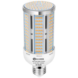 Lâmpada de Milho LED 50W - 6000 Lumens - Branco Quente 3000K - Base E26/E27 - Iluminação Brilhante para Casa Garagem Jardim EscritórioELIVERN
