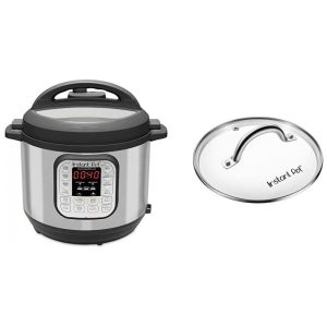 Panela de Pressão Elétrica 7 em 1 8L com 14 Predefinições Painel de LED e Tampa de Vidro 110V 700W Instant Pot Prata