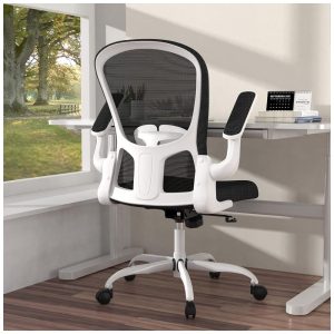 Cadeira de Escritório Ergonômica em Malha Respirável com Apoio de Braços Dobráveis Silybon Azul