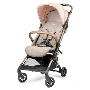 Carrinho de Bebê Peg Perego Volo Mon Amour Bege e Rosa Ultra Leve 544 kg Dobrável Compacto Assento Reclinável Capota UPF 50+ Cinto 5 Pontos