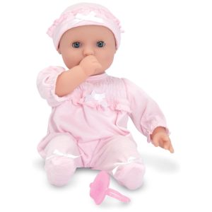 Boneca Jenna 30 cm de Altura com Olhos que Abrem e Fecham para Crianças Entre 1 e 3 Anos Melissa & Doug Rosa