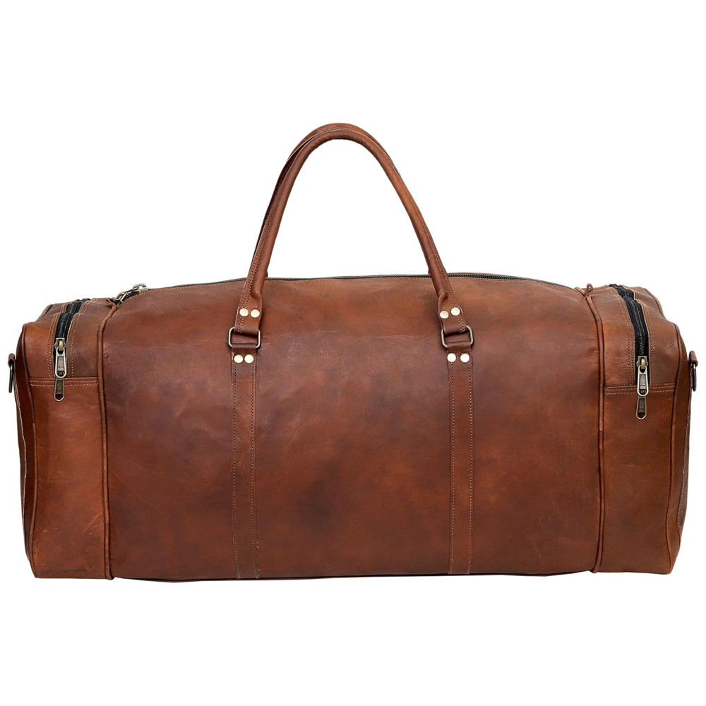 Bolsa de Viagem Masculina Clássica de Couro CUERO Marrom - Imagem 4