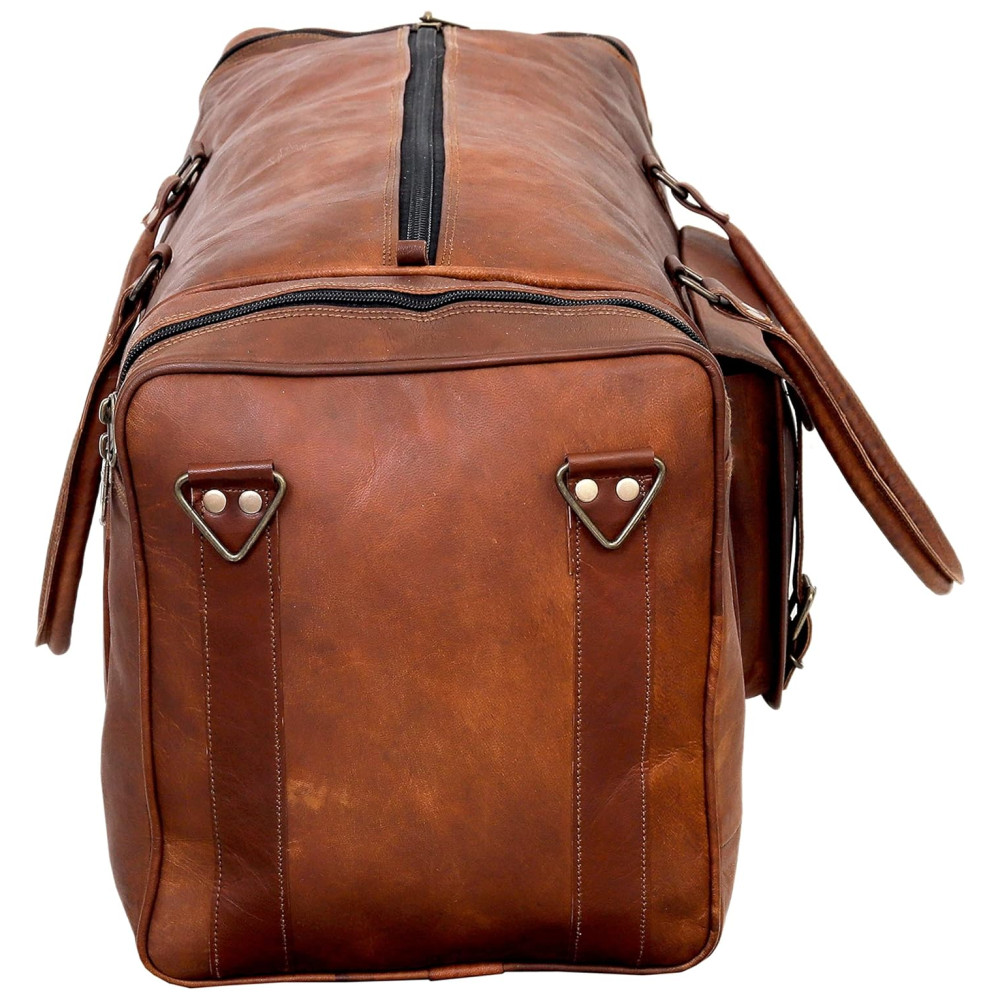 Bolsa de Viagem Masculina Clássica de Couro CUERO Marrom - Imagem 6