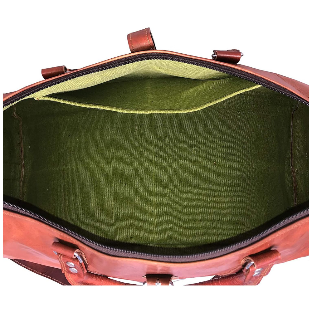 Bolsa de Viagem Masculina Clássica de Couro CUERO Marrom - Imagem 7