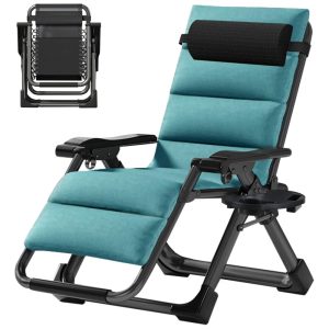 Cadeira Reclinável Ajustável Gravidade Zero com Apoio de Cabeça e Porta Copos DoCred Verde