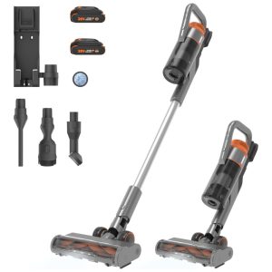 Aspirador de pó Sem Fio com Bateria Recarregável 20V de Alta Sucção de 25Kpa para Limpeza Eficiente de Pelos de Animais 110V WORX Cinza