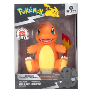 Figura Pokémon Charmander Deluxe Select Jazwares vinil laranja 20 cm para exposição