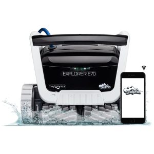 Robô Limpador de Piscina com Controle via WiFi e Caddy Universal Dolphin Explorer E70 Preto