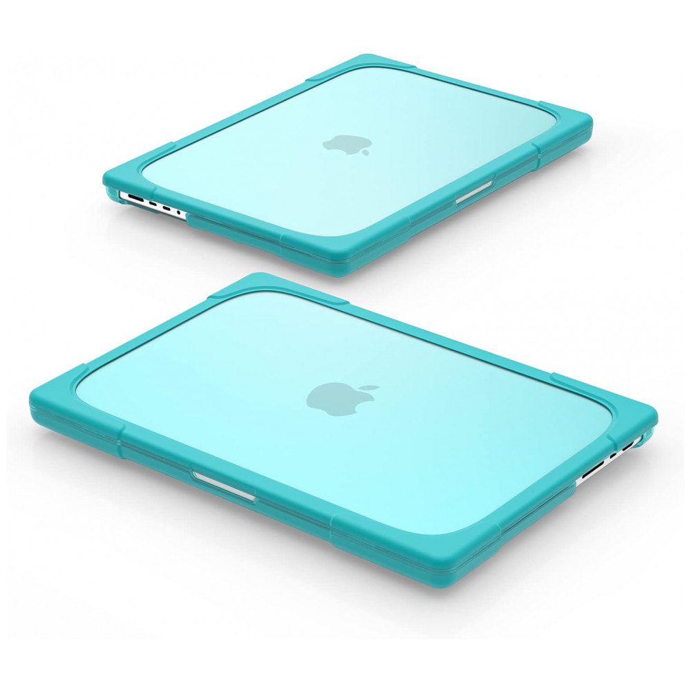 Capa Rígida Batianda MacBook Pro 16" Azul Claro – Modelos A3403 A3186 A2991 A2780 A2485 com Suporte Dobrável - Imagem 5