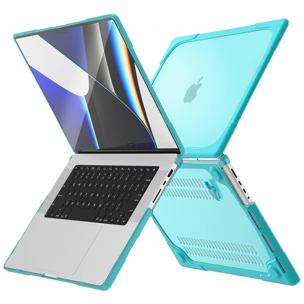 Capa Rígida Batianda MacBook Pro 16" Azul Claro – Modelos A3403 A3186 A2991 A2780 A2485 com Suporte Dobrável - Imagem 6
