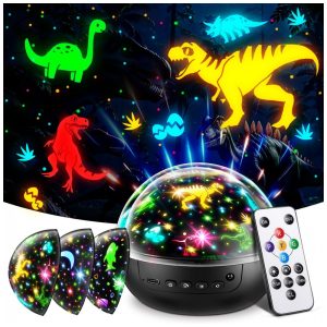 Brinquedo de Dinossauro para Crianças: 7 em 1 com 35 Estrelas Projeção de 3 Filmes e 93 Efeitos Controle Remoto TemporizadorStaryou