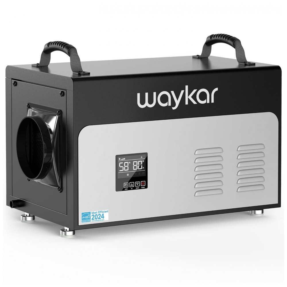 Desumidificador Comercial Waykar 61 litros Energy Star Mais Eficiente com Bomba e Mangueira de Drenagem para Espaços de Rastejamento,