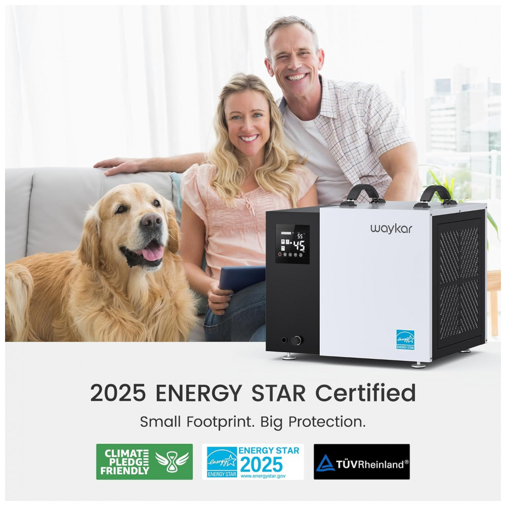 Desumidificador Comercial Waykar 61 litros Energy Star Mais Eficiente com Bomba e Mangueira de Drenagem para Espaços de Rastejamento, - Imagem 3
