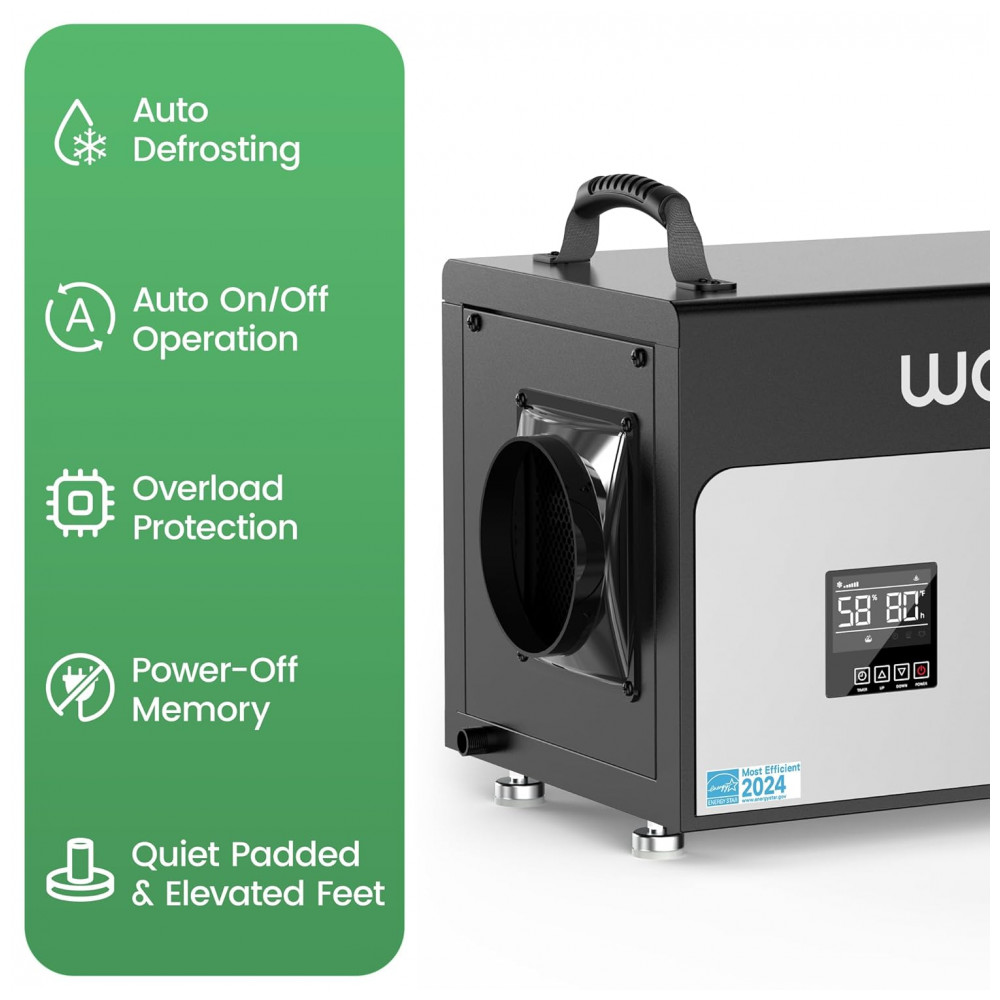Desumidificador Comercial Waykar 61 litros Energy Star Mais Eficiente com Bomba e Mangueira de Drenagem para Espaços de Rastejamento, - Imagem 7