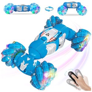 Carrinho de Controle Remoto e Sensor de Gestos com Dupla Face Off Road 4WD para Crianças de 6 a 11 Anos BEMITON Azul