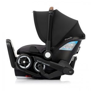 Cadeira de Bebê para Carro 2 em 1 com Rodas para Transporte e Instalação Prática Evenflo Shyft DualRide Rosa e Preta