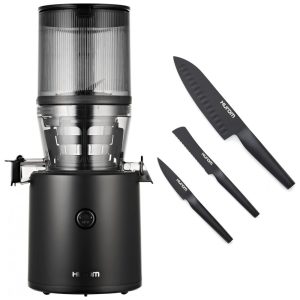 Extrator de Sucos Hurom Black H320 com Conjunto de Facas de Aço Alemão Máquina de Suco de Pressão a Frio Autocomedora Lâminas Revestidas