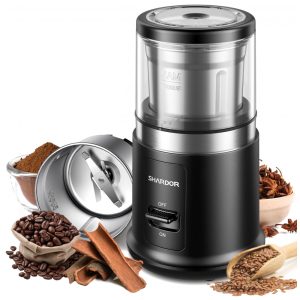 Moedor de Café Elétrico SHARDOR Preto 1 Tigela Inox Removível Moagem Seca One Touch