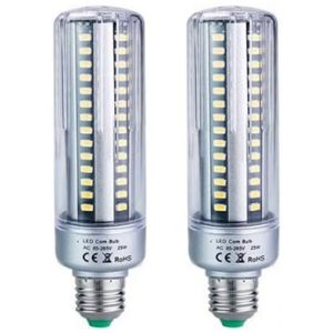 Lâmpadas LED Milho 25W 2 Unidades E27 2700K Luz Quente 2000 Lumens Substitui 180W Econômicas para Casa Galpões Jardim e QuintalBulbright