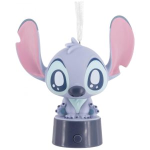 Enfeite Natalino Hallmark Disney Stitch Natalino Azul Fosco PVC Inquebrável 9 x 9 x 57cm