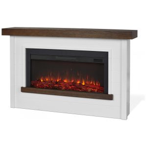 Lareira Elétrica Real Flame Bernice 17018 cm com Suporte para Sala de Estar ou Quarto Inserto de Lareira Substituível Efeito Realista de Lenha e Chamas