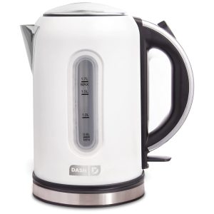 MW Chaleira Elétrica 1.7L com Desligamento Automático Aço Inoxidável 1500W 110v DASH DEK001 Branco