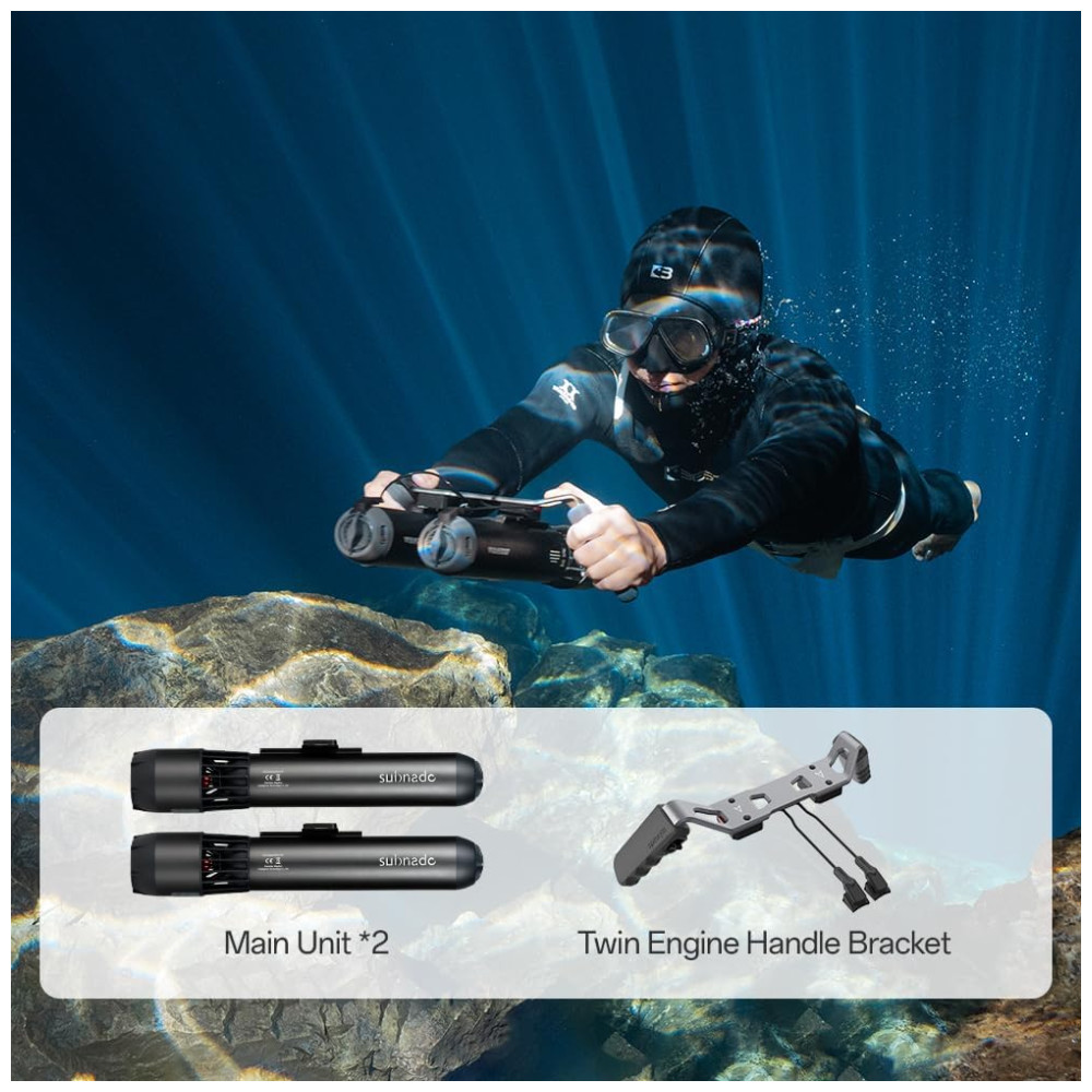 Scooter Subaquática Propulsor de Mergulho com Snorkel para Crianças e Adultos Waydoo Cinza - Imagem 5