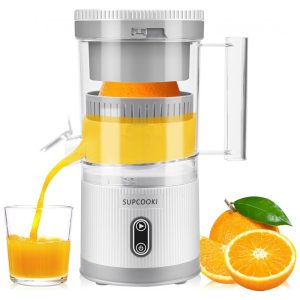 Espremedor Elétrico Portátil Recarregável USB para Frutas Cítricas 110V 80W SUPCOOKI Branco