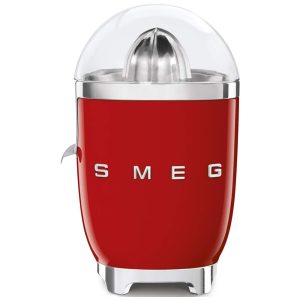 Espremedor de Suco de Citrus SMEG 50s Retro Style em Vermelho com Bica Antirrespingo Ativação Automática e Coagem Eficiente