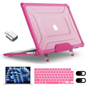 Capa Rígida Antichoque Pink XK para MacBook Air 15″ (2023–2025 Modelos A3241/A3114/A2941 M2/M3/M4) – MEEgoodo