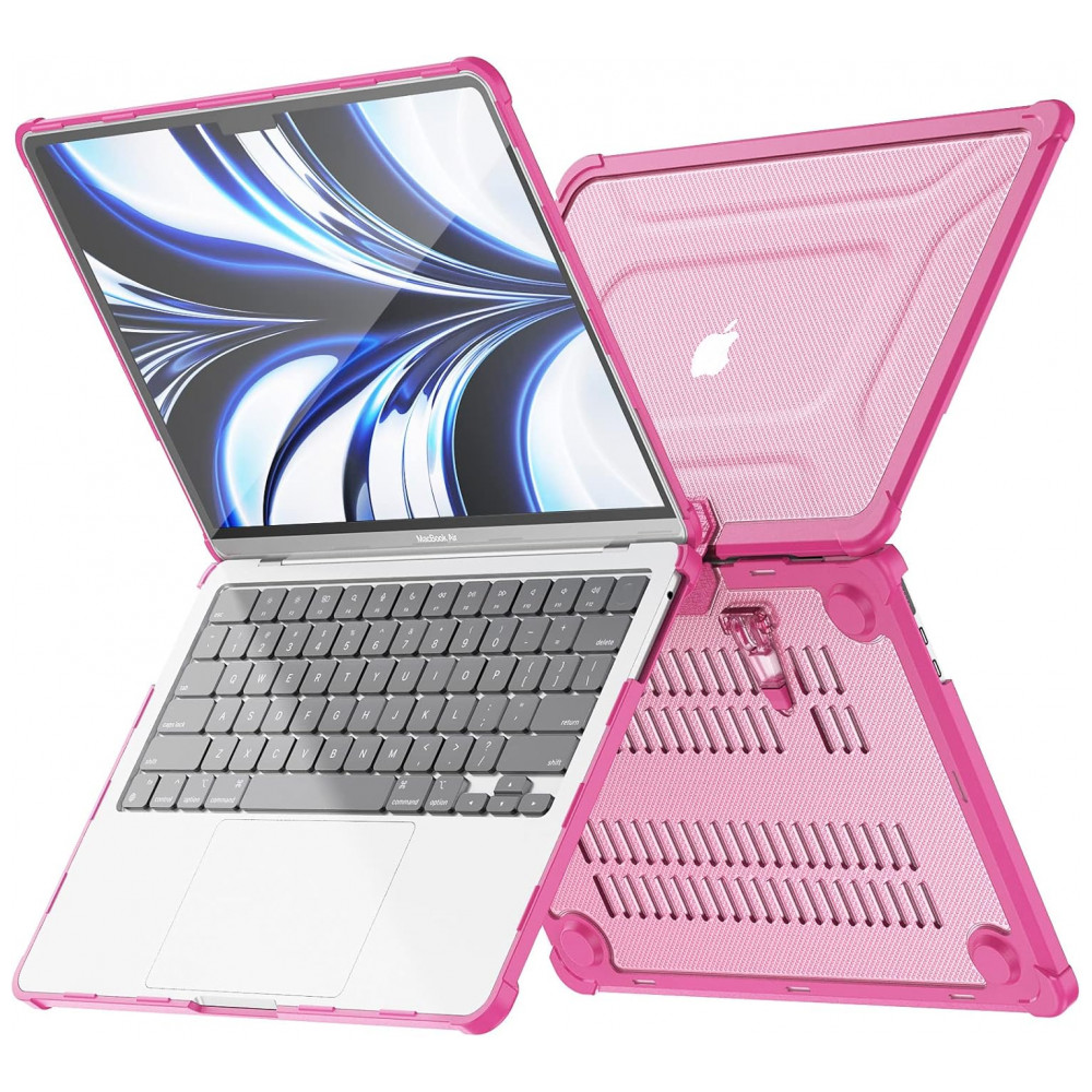 Capa Rígida Antichoque Pink XK para MacBook Air 15″ (2023–2025, Modelos A3241/A3114/A2941, M2/M3/M4) – MEEgoodo - Imagem 3