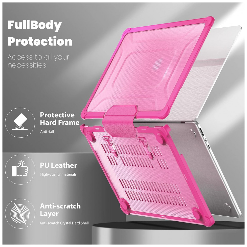 Capa Rígida Antichoque Pink XK para MacBook Air 15″ (2023–2025, Modelos A3241/A3114/A2941, M2/M3/M4) – MEEgoodo - Imagem 4