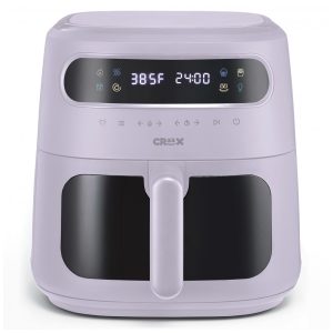 Fritadeira elétrica air fryer digital 8L CRUX x Marshmello lavanda TurboCrisp 1750W com controle de temperatura e timer programável 110V