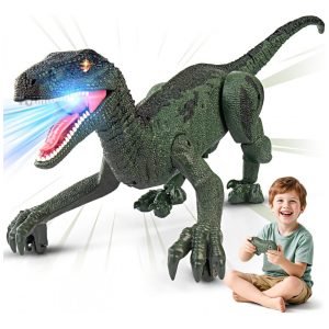 Joguete de Dinossauro para Crianças: Controle Remoto com Passeio Sons Realistas Modo Demonstração Recarregável - Rcfunkid