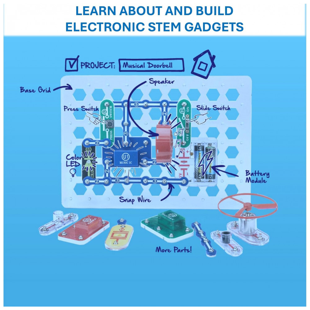 Snap Circuits Jr. SC-100 – Kit Educacional de Eletrônica com Mais de 100 Projetos para Crianças a Partir de 8 Anos - Imagem 4
