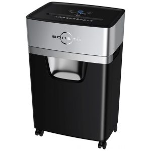 Fragmentadora de Papel e CD com Corte Cruzado 16 Folhas Silenciosa 110V BONSEN S3102 Preta