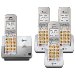 Telefone Residencial Sem Fio AT&T 4Handset DECT 6.0 com Display LCD Teclado Iluminado e Identificador de Chamadas - Modelo EL51403