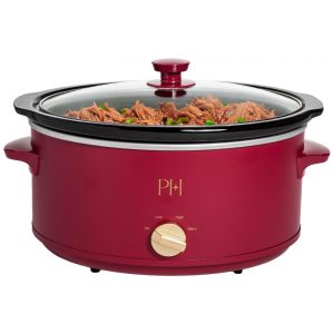 Paris Hilton Panela Elétrica Lenta Manual 57L com 3 Temperaturas e Acabamento Luxuoso