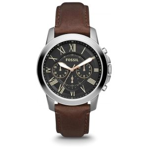 Relógio Masculino Analógico de Quartzo com Pulseira de Couro e Cronógrafo Fossil FS4813IE Marrom