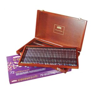 Kit Lápis de Cor Profissional com Maleta de Madeira 72 Peças Derwent 0701031 Marrom